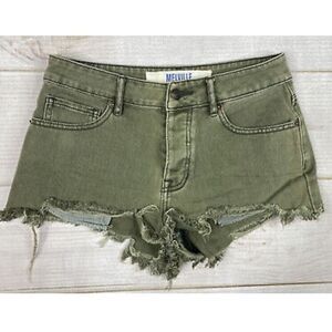 Brandy Melville olive green cut-off Jean shorts size 27